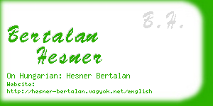 bertalan hesner business card